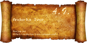 Andorka Ivor névjegykártya